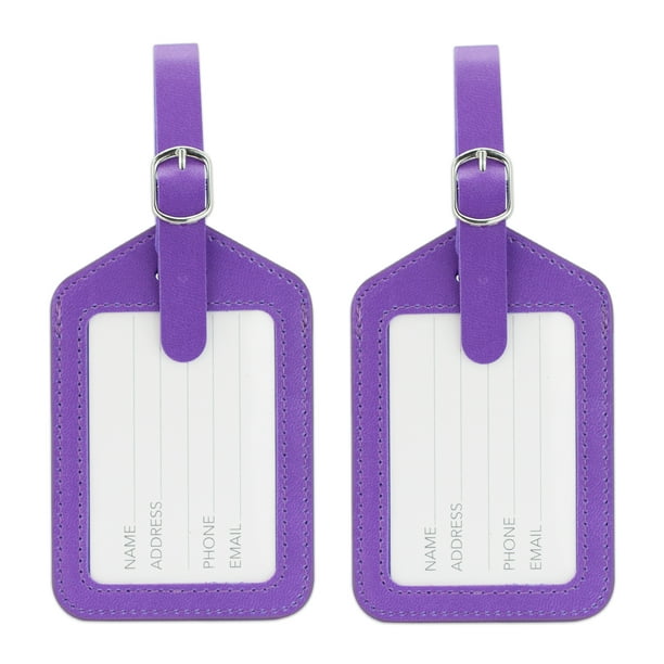 Round Luggage Tags Saltwater Beach PU Leather Suitcase Labels Bag 